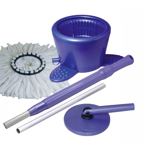 TM-7282(紫) 手壓旋轉拖把及簡易脫水機